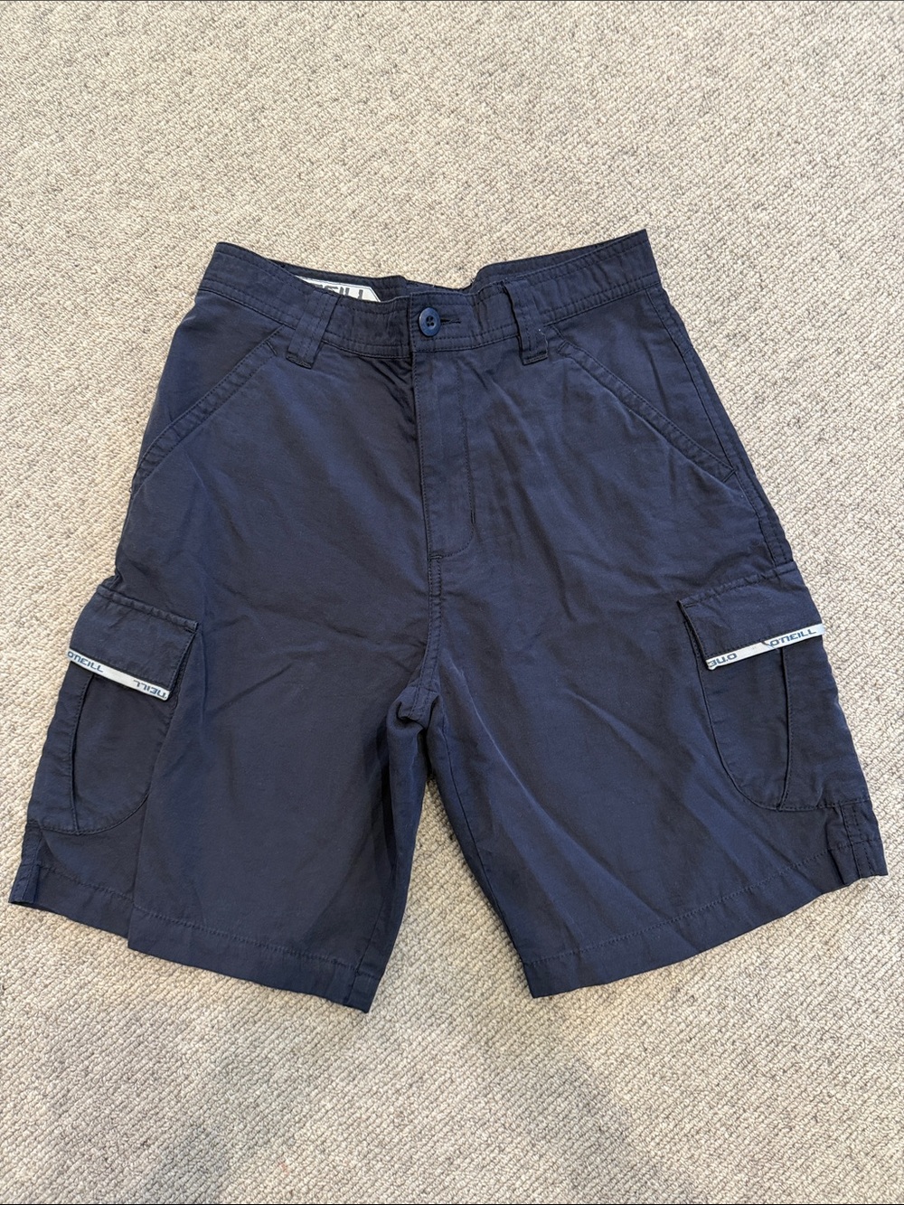O'Neill Men's Black Cargo Shorts with Side Pockets Size 27